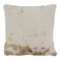 1044 - Foil Print Faux Cow Hide Pillow - Poly Filled
