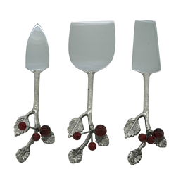 SP183 Holly Berry Cheese Cutlery - Set Of 3
