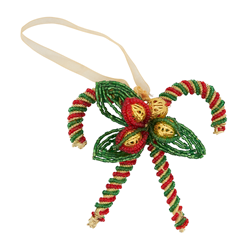XD133 Beaded Candy Cane Ornament