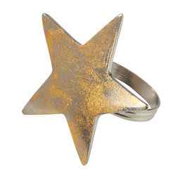 NR182 Gold Texture Star Napkin Ring