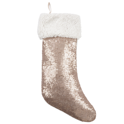 1607 Sequin And Sherpa Stocking