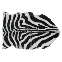 4657 Zebra Goat Fur Rug