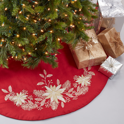 4632 Embroidered Holly Tree Skirt