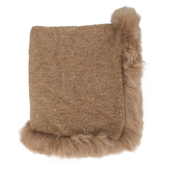 TH273 Llama Fur Throw With Lamb Fur Border