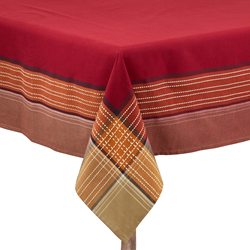 1873 Plaid Border Tablecloth