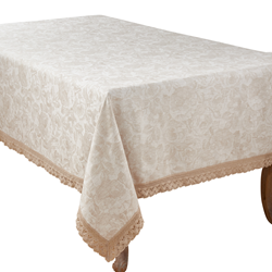 1916 Jacquard Lace Trim Tablecloth