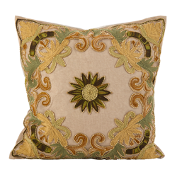 AN02 - Beaded And Embroidered Pillow - Poly Filled