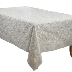 4019 Floral Embroidered Tablecloth