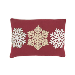 2381 Embroidered Snowflakes Pillow