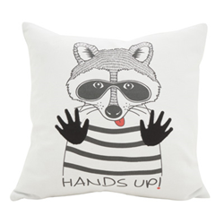 1083 Hands Up Raccoon Pillow
