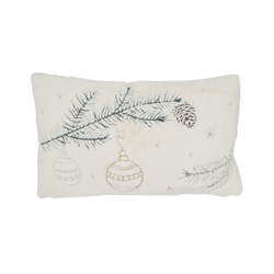 2752 Faux Fur Pineneedle And Ornament Pillow