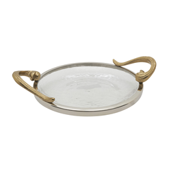 SE261 Glass Tray With Antler Handles