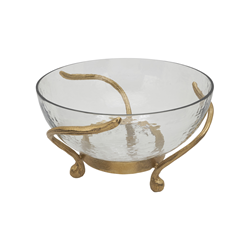 SE262 Glass Bowl With Antler Handles