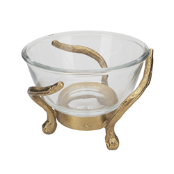 SE773 Glass Bowl With Antler Handles