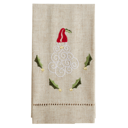 XM753 Embroidered And Hemstitched Santa Guest Towel