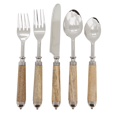 SP360 Bark Wood Flatware - Set Of 5