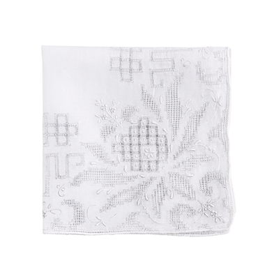 3764 Embr'd And Drawnwork Handkerchief