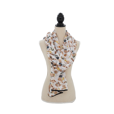 S1929 Floral Ruffled Scarf