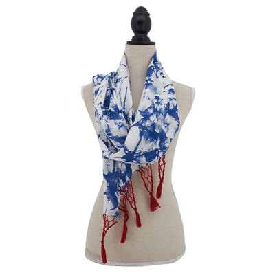 S617 Tie Dye Tassel Scarf