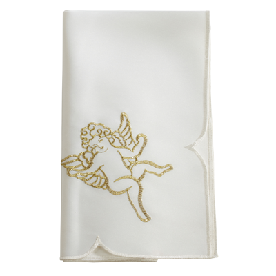 412 Embroidered Cupid Design Napkin