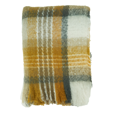 TH220 Faux Mohair Check Throw