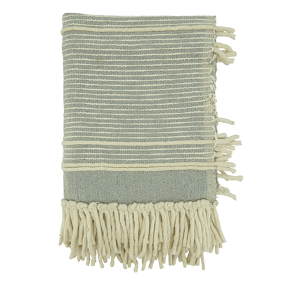 TH641 Stripe Chunky Fringe Throw