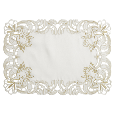 412 Embroidered Cupid Design Placemat