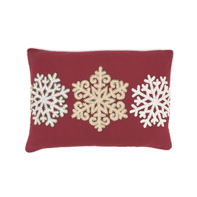 2381 Embroidered Snowflakes Pillow