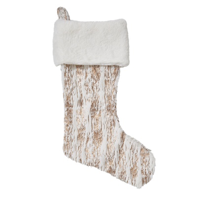 2323 Foil Print Faux Fur Stocking