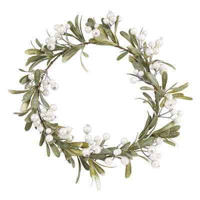 WR446 White Berry Wreath